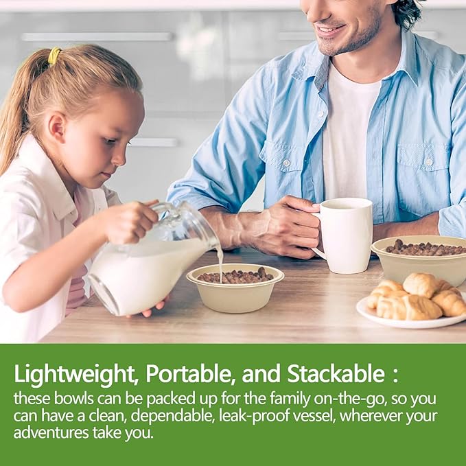 Homestockplus 16 Oz Disposable Bowls Heavy Duty Small Paper Bowls made of 100% Compostable Heavy-duty Quality Natural Bagasse Biodegradable Bowls for Ice Cream, Dessert And Chili ect.[50 Pack] - Image 4