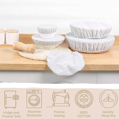 Reusable Bowl Covers, 5 Size Stretch Cloth Bowl Covers for Bread Proofing, cloth Fabric bowl Cover for Food Fruits Leftover (L)