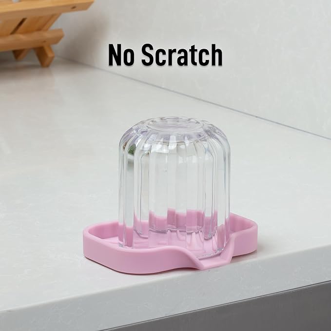 Zulay Kitchen Small Silicone Sponge Holder (4.9x3.3”) – Space-Saving Sink Organizer Tray for Sponge, Soap, Brush & More – Compact Non-Slip Dish for Kitchen & Bathroom (Pink) - Image 7