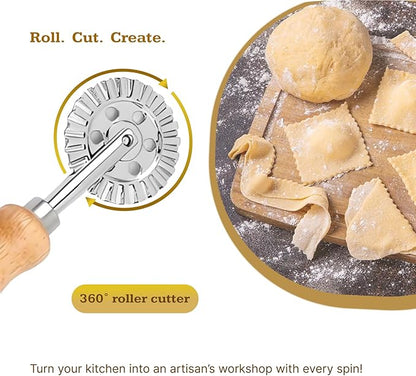 Pastry and Pasta Wheel 1.9 inch – Dough Crimper Ravioli Dumpling Pierogi Cutter – Multi-Purpose Tool for Pizza Baking Cooking and Homemade Meals - Image 3