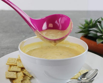 Reston Lloyd Melamine Soup Ladle Kitchen Utensil, Premium Quality Utensil with Heat Resistant Ergonomic Handle, Durable BPA-Free Plastic, 10.5 inch long, 6pc Set, Magenta - Image 4