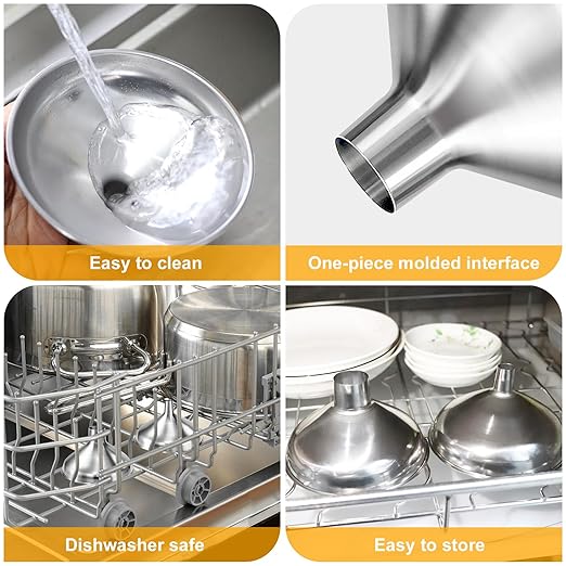 Kitchen Funnel, Stainless Steel funnels for Kitchen use Filling Bottles, one-piece Funnel is Seamless and can be Used to Transfer Oils, Spices, and Powder mixes, and is Easy to Clean - Image 4