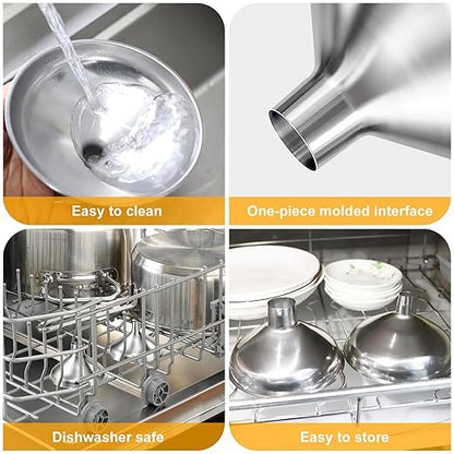 Kitchen Funnel, Stainless Steel funnels for Kitchen use Filling Bottles, one-piece Funnel is Seamless and can be Used to Transfer Oils, Spices, and Powder mixes, and is Easy to Clean - Image 4