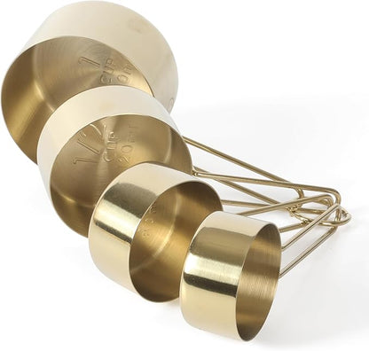 Martha Stewart Richburn 4-Piece Gold Stainless Steel Measuring Cup Set – Durable and Stylish Kitchen Measuring Tools for Baking and Cooking by MarthaStewart