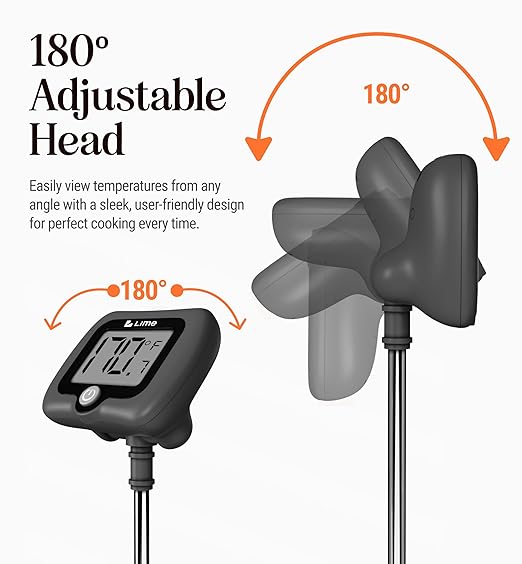Digital Candy Thermometer with Pot Clip, 10" Long Stainless Steel Probe, Instant Read Kitchen Thermometer for Cooking, Baking, and Candy Making (Dark Gray) - Image 8