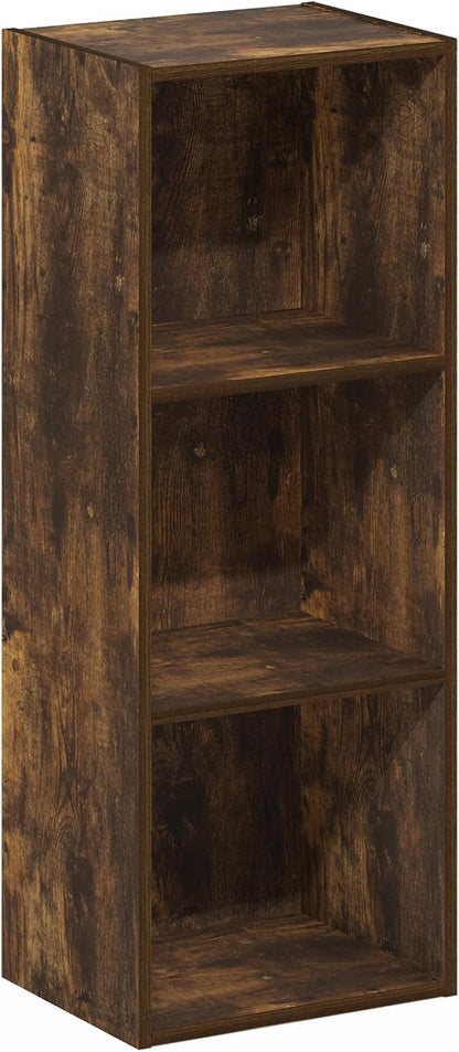 Furinno LUDER Book Shelf, 3-Cube Bookshelf, Bookcase with Open Shelves, 9.3 x 12 x 31.5, Easy Assembly, for Living Room, Bedroom, Home Office, Amber Pine - Image 7