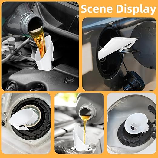2 Pcs Fuel Funnels for Automotive,Capless Fuel Funnel Compatible with Ford F150 Lincoln,Replacement for OEM#8U5A-17B068-EB 1782177 1833948 2050651 Original Gas Tank Funnel(White)