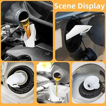 2 Pcs Fuel Funnels for Automotive,Capless Fuel Funnel Compatible with Ford F150 Lincoln,Replacement for OEM#8U5A-17B068-EB 1782177 1833948 2050651 Original Gas Tank Funnel(White)
