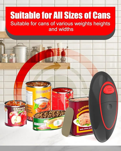 One Touch Electric Can Opener Fits Almost All Can Sizes for Seniors with Arthritis, Hand Held Battery Operated Can Opener with Smooth Edge, Food Safe Kitchen Gadgets Automatic Can Opener for Kitchen - Image 3