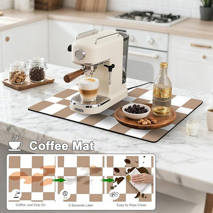 Dish Drying Mats for Kitchen Counter, Waterproof Coffee Mat for Countertop, Under Sink Mats, Coffee Bar Mat Accessories