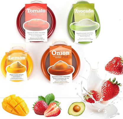 Winb Set of 4 Reusable Fruit and Veggie Savers - Ideal for Avocados, Tomatoes, Apples, Garlic, Onions, and More - Image 6