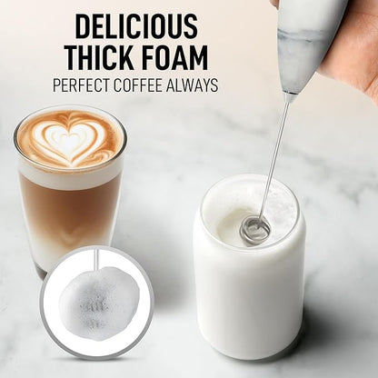 Zulay Kitchen Whisk Milk Frother with 4 Duracell Batteries - Powerful Handheld Foam Maker for Coffee, Lattes, Matcha, Hot Chocolate & Cappuccinos - Whip Creamy Froth in Seconds - Image 2