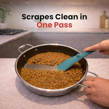 Silicone Spoon Spatula for Cooking - Multifunction Scoop Spatula Spoonula - Heat Resistant Cooking Spoon for Nonstick Cookware - Large Silicone Kitchen Spoon - Seamless Design (Teal,2pcs) - Image 4