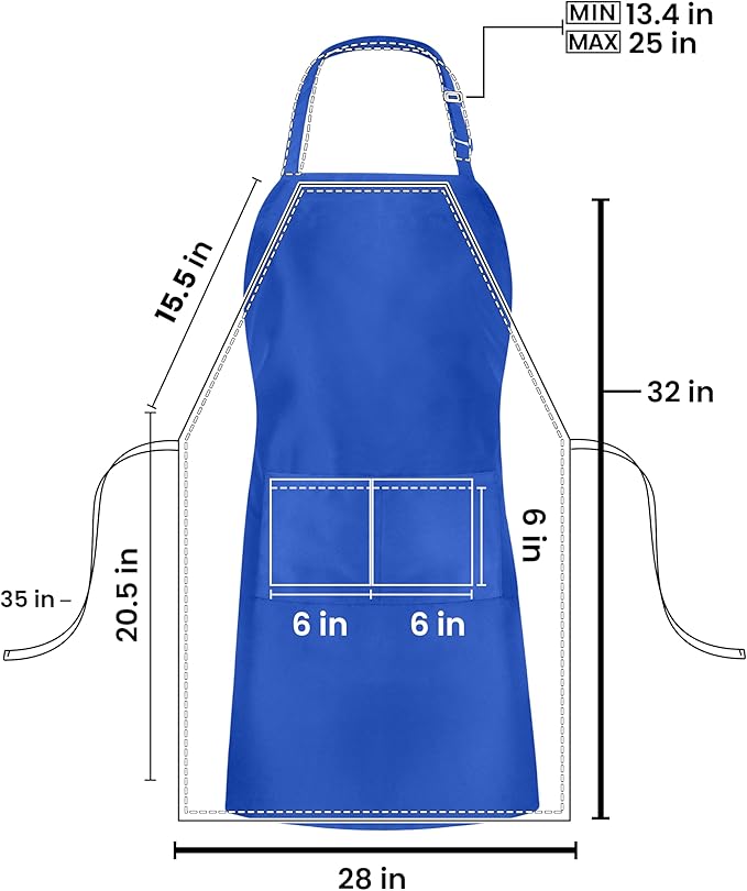 Utopia Kitchen 10 Pack Bib Apron Adjustable with 2 Pockets, Water and Oil Resistant, Cooking Kitchen Chef Apron for Women Men - Image 2
