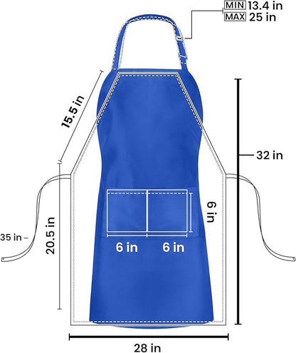 Utopia Kitchen 10 Pack Bib Apron Adjustable with 2 Pockets, Water and Oil Resistant, Cooking Kitchen Chef Apron for Women Men - Image 2