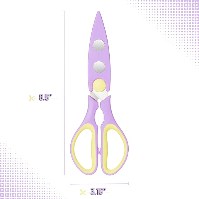 Mr. Pen- All Purpose Kitchen Shears with Protective Sheath, 2pcs, 8 Inch, Dishwasher Safe, Stainless Steel Food Scissors with Micro-Serrated Blades, Soft Grip, Durable Utility Kitchen Shears - Image 2