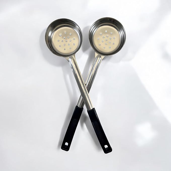6 Ounce Slotted Stainless Steel Portion Control Ladle Spoon for Measuring and Serving; Commercial Grade Serving Scoops [Pack of 12] - Image 9