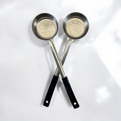 6 Ounce Slotted Stainless Steel Portion Control Ladle Spoon for Measuring and Serving; Commercial Grade Serving Scoops [Pack of 12] - Image 9