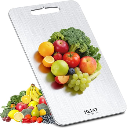 Titanium Cutting Board Set of 3, 100% Pure Titanium Cutting Boards for Kitchen, Non-Toxic, Double-Sided Chopping Boards for Raw & Cooked Food, Handles Included, Dishwasher Safe(13” x 8”) by Unknown