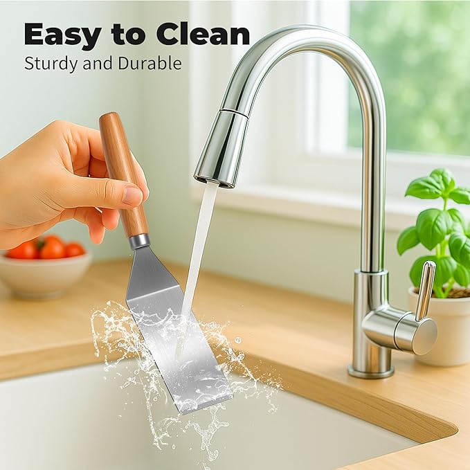 2Pcs Stainless Steel Spatula Set,Mini Serving Spatula for Kitchen Use,Metal Spatula for Cooking with Heat Resistant Handle,Metal Spatulas for kitchen use for Pancakes、Lasagna、Brownies、Cake and Cookie - Image 6