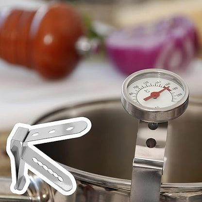 Thermometer Probe Pot Clip Holder Stainless Steel 3-Hole Ambient Temperature Readings for BBQ Smoker Oven Meat Grill Kitchen Clamp for Fryer Barbecue (3.5mm Hole Diameter)