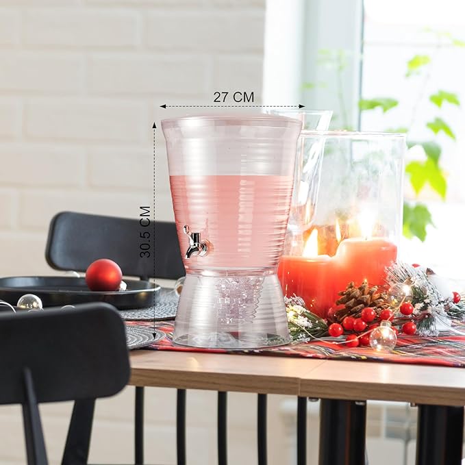 Tioncy 3 Pcs Acrylic Beverage Dispenser with Spigot 2.7 Gallon/ 10 l Clear Drink Water Dispenser Countertop with Detachable Base Iced Juice Container Unbreakable for Wedding Party - Image 6