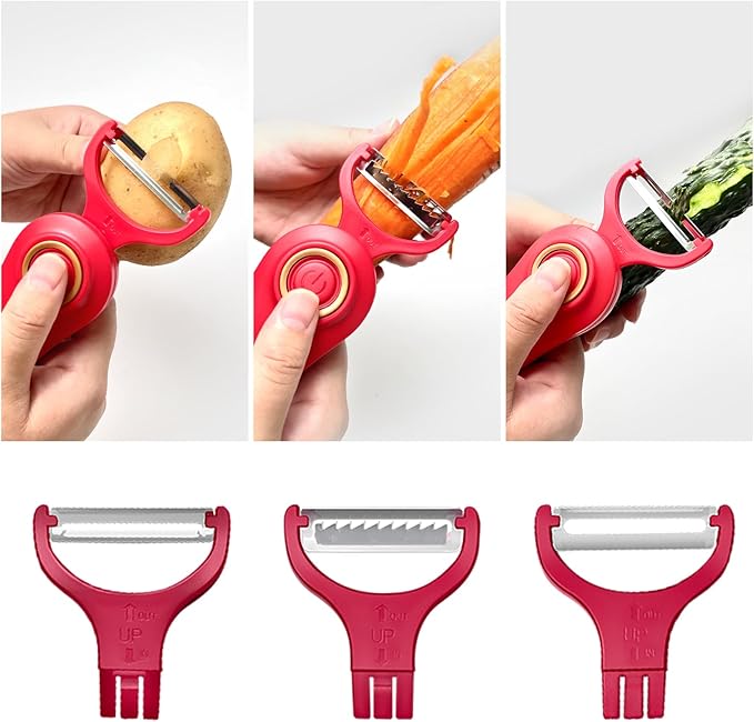 3-in-1 Electric Peeler | Auto Blade for Fruits/Vegetables | 3 Interchangeable Blades | Type-C Charging,Battery Capacity 1500 mAh | Kitchen, Travel, Camping - Image 8