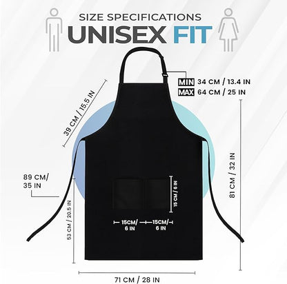 Utopia Kitchen 4 Pack Bib Apron Adjustable with 2 Pockets, Water and Oil Resistant, Cooking Kitchen Chef Apron for Women Men - Image 2