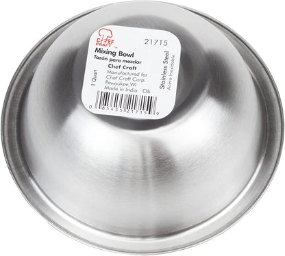 Chef Craft Brushed Mixing Bowl Set, 5 Piece Set, Stainless Steel - Image 2