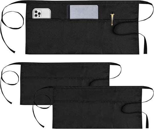 PEASUG Server Apron, Waitress Apron with 3 Pockets, Short Aprons for Women with Pockets for Servers, Waiter, Waitress