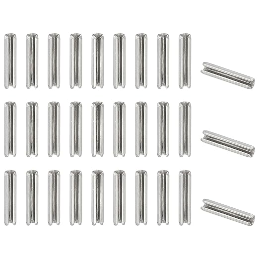 PATIKIL Slotted Spring Pin, 50 Pcs 3/32" x 1/2" (2.7mm x 12mm) 304 Stainless Steel Split Roll Pins Spring Dowel for Home Improvement Automotive Machine Repair, Silver