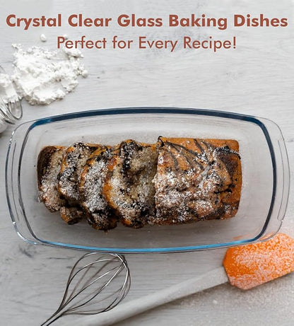 Razab LARGE 7.6 Cups/1800 ML/1.9 Qt Glass Loaf Pan with Lids - Meatloaf Pan BPA free Airtight Lids Grip Handle Easy Carry, Microwave and Oven Safe - Loaf Pans For Baking Bread, Cakes, Glass Loaf Pan - Image 7