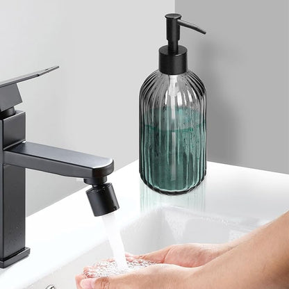 Topsky Glass Soap Dispenser with Plastic Pump, 400ml Liquid Hand Soap Dispenser, Rustproof Pump for Kitchen & Bathroom, Great for Lotions, Essential Oil, Liquid Soaps,Gray - Image 8