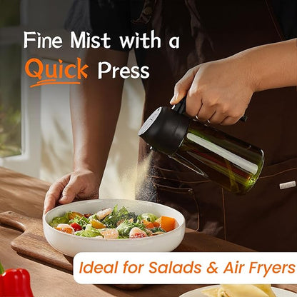 TrendPlain - Original 16oz/470ml Olive Oil Dispenser Bottle for Kitchen Gadgets and Air Fryer Accessories - Olive Oil Sprayer for Cooking w/Stickers - Black&Navy - Image 3