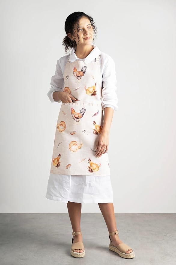 Maison d' Hermine 100% Cotton Apron for women with Pocket Kitchen Chef Apron for Men Cooking Mothers Day Gifts