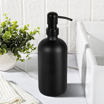 GMISUN Black Soap Dispenser, 1 Pack Matte Black Bathroom Hand Soap Dispensers, 17 Fl Oz Dish Soap Dispenser for Kitchen with Rustproof Stainless Steel Pump, Modern Liquid Dishwashing Dispensers Bottle - Image 4