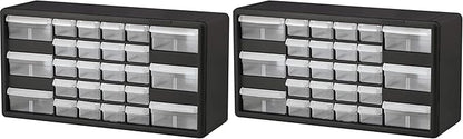 Akro-Mils 26-Drawer Plastic Drawer Storage Cabinet for Garage Organization, Bead Organizer, Building Bricks Storage, Teacher Toolbox, Makeup Organizer, 20-Inch W x 6-Inch D x 10-Inch H, 10126 Black by Akro-Mils