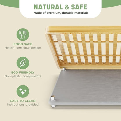 NIUM Stone Drying Mat for Kitchen Counter & Bamboo Rack - 16″x12″ - Diatomaceous Earth Dish drying mat Ultra Absorbent & Fast Drying - EcoFriendly with Non-Slip Pads & Anti-Moisture Design - Image 5