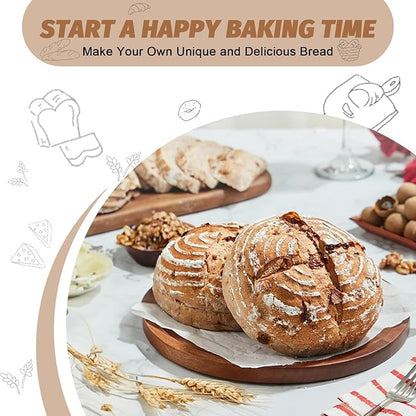 Sourdough Proofing Basket Gift Set, 9" Round and 10" Oval Banneton Bread Baking Supplies, Sourdough Baskets with Bread Lame, Danish Whish, Bowl Scraper, Sourdough Scraper, and Linen Liner - Image 8