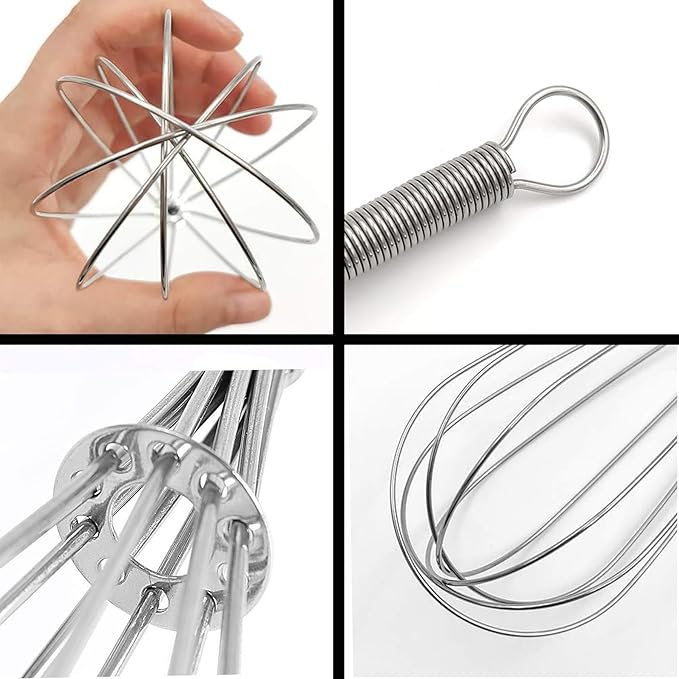 Digead Mini Wire Whisk, 3-Pack - 8, 10 & 12 Inch Small Whisk for Cooking - Ergonomic Spiral Handle, 304 Stainless Steel - Ideal for Whisking, Beating, Blending & Mixing Sauces - Silver - Image 5