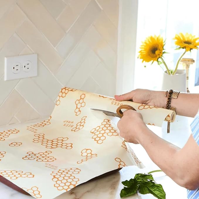Bee's Wrap Beeswax Wraps for Food - Cut to Size 14x52" Beeswax Wrap Roll - Plastic Free Made in USA Reusable Natural Food Wrap - Honeycomb - Image 2