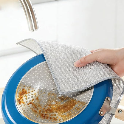 Stainless Steel Wire Scrubber Sponges, 10 Pack Non-Scratch Heavy Duty Cleaning Cloths, Multi-Purpose Metal Mesh Dish Rags for Kitchen, Dishes, Pots, Pans, Sink, 7.87 x 7.87 Inch (10) - Image 4