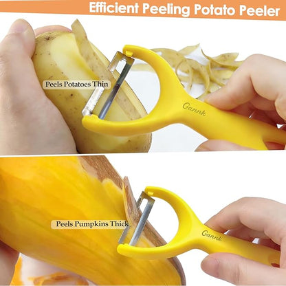 GANNK Vegetable Potato Peelers for Kitchen, Y Peeler for Apple Fruit Carrot Zucchini Cucumber Potatoes, Good Grip Veggie Peeler Makes Peeling Very Easy - Image 2