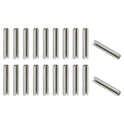 PATIKIL Slotted Spring Pin, 20 Pcs 1/4" x 1-3/8" (6.35mm x 35mm) 304 Stainless Steel Split Roll Pins Spring Dowel for Home Improvement Automotive Machine Repair, Silver
