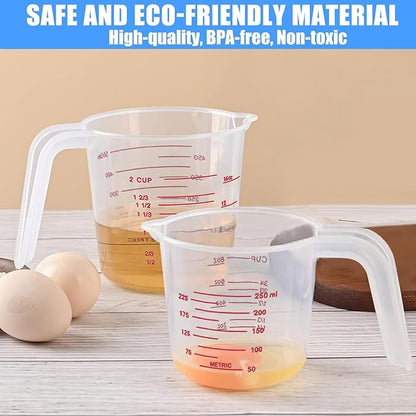 DTDNZKN 2 Pack Measuring Cup Set, Includes 250Ml (1-Cup), and 500Ml (2-Cup) Plastic Liquid Measuring Cups- Baking, Cooking, Mixing & Measuring Cups, Essential Kitchen Tools - Image 7