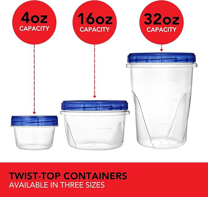Stock Your Home 32oz Plastic Containers with Twist Top Lids (6 Pack), Quart Freezer Containers with Lids for Leftover Food, Airtight Reusable Soup Containers, Microwave and Dishwasher Safe - Image 5