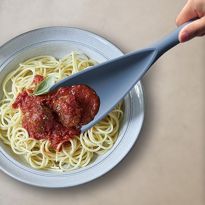 Silicone Spatula Spoon, Great for Both Cooking and Serving Durable BPA-Free Matte Black Silicone, Seamless Design, Safe for Nonstick Cooking Surfaces, 2-Pcs, Starry Blue - Image 5