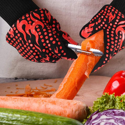 Comsmart BBQ Gloves, 1472 Degree F Heat Resistant Grilling Gloves Silicone Non-Slip Oven Gloves Long Kitchen Gloves for Barbecue, Cooking, Baking, Cutting - Image 8