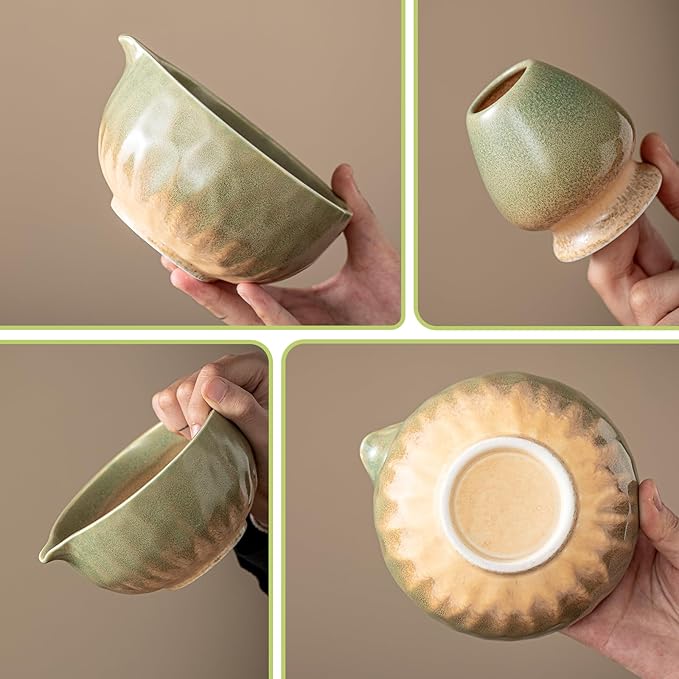 Clay&Fire Matcha Whisk Set，9 Pcs Ceramic Matcha Set, 15 OZ Matcha Bowl with Spout and Whisk for Friend, Ideal Gift for Matcha Lover（Starry） - Image 4