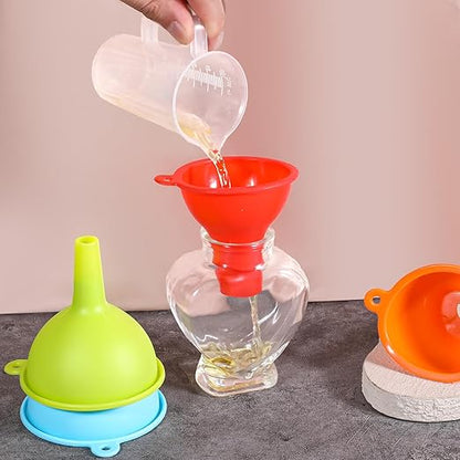 4 Pack Kitchen Silicone Funnel, 4 Colors Kitchen Funnel Set Wide Mouth Funnels for Filling Bottles Small Canning Funnels for Daily Cooking and Water Liquid Oil or Powder Transfer - Image 5